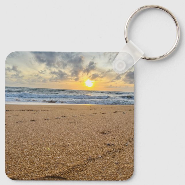 Custom Cute Two Photo Double Sided Personalized Ke Keychain (Back)