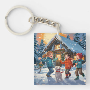 Custom Cute Two Photo Double Sided Personalized Keychain