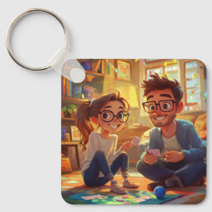 Custom Cute Two Photo Double Sided Personalized Keychain