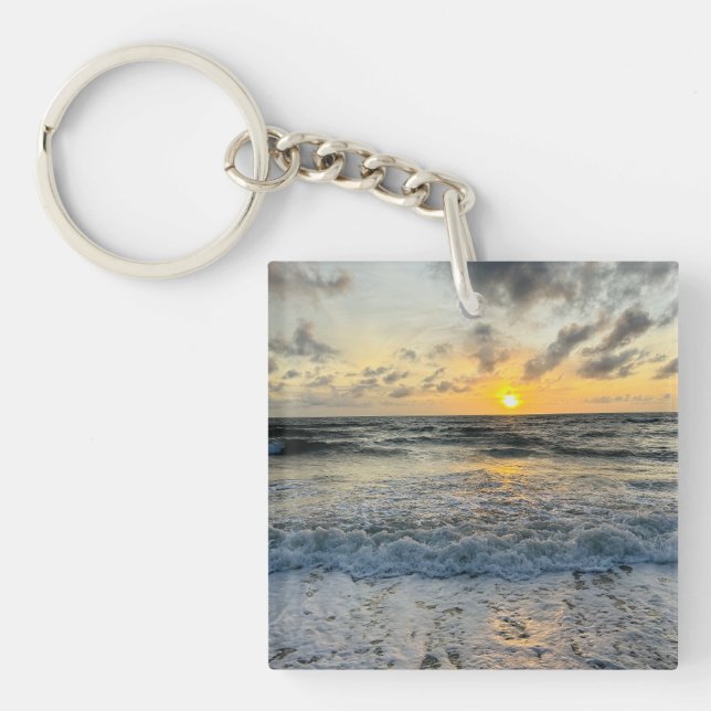 Custom Cute Two Photo Double Sided Personalized Keychain (Front)