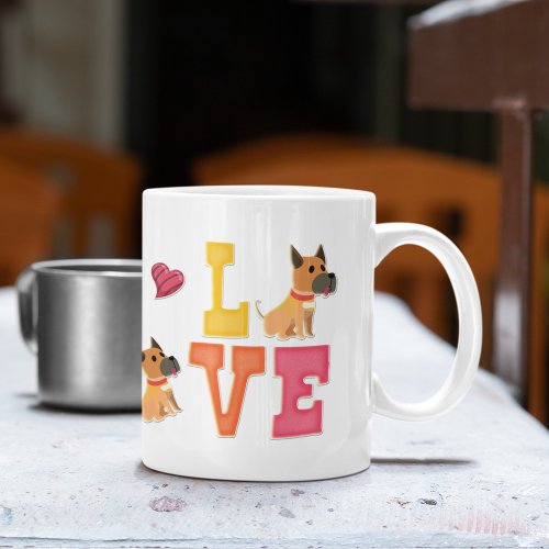 Custom Cute Valentines Day Great Dane Dog Lover Coffee Mug