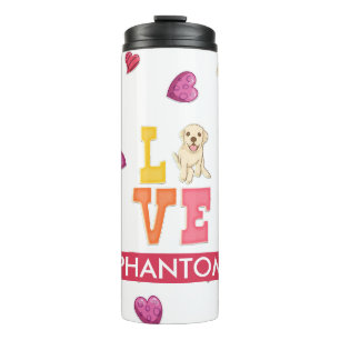 Custom Cute Valentine's Day Labrador Retriever Dog Thermal Tumbler
