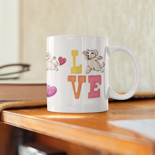 Custom Cute Valentines Day Maltese Dog Lover Coffee Mug