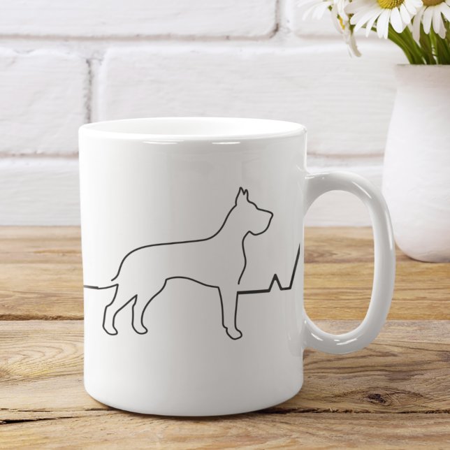 Custom Cute Valentine's Day Theme Heartbeat Dog Coffee Mug (Creator Uploaded)