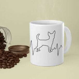 Custom Cute Valentine's Day Theme Heartbeat Dog Coffee Mug