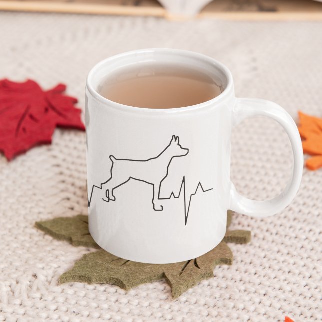 Custom Cute Valentine's Day Theme Heartbeat Dog Coffee Mug (Creator Uploaded)