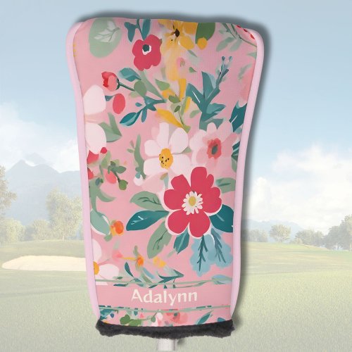 Custom Cute Vintage Flower Gifts for Women Golfers Golf Head Cover