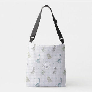Custom Cute Watercolor Dinosaur Male Teacher Crossbody Bag