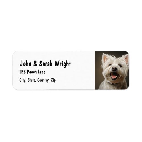 Custom Cute West Highland White  Dog Address Label