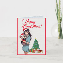 Custom Cute Westie Dog With Little Girl Christmas