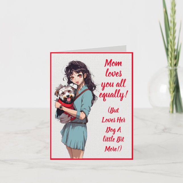Custom Cute Westie Dog With Mom Mother's Day Card (Front)