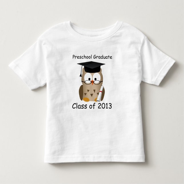 Custom Cute Wise Owl Preschool Graduate Kids Shirt (Front)