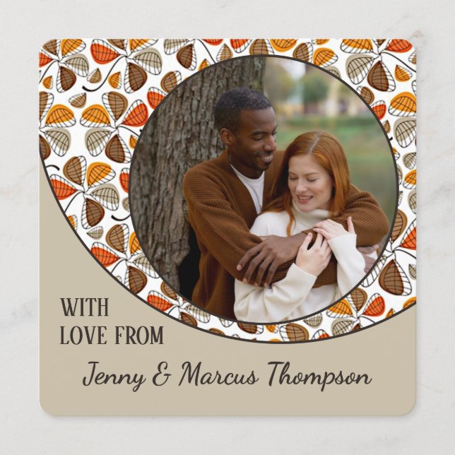 Custom Cute With Love Thanksgiving Holiday Card (Front)