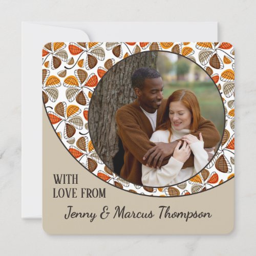 Custom Cute With Love Thanksgiving Holiday Card