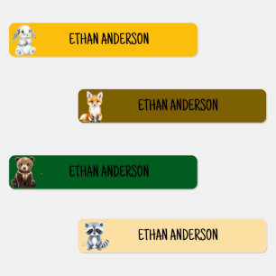 Custom Cute woodland animals with kids name Labels