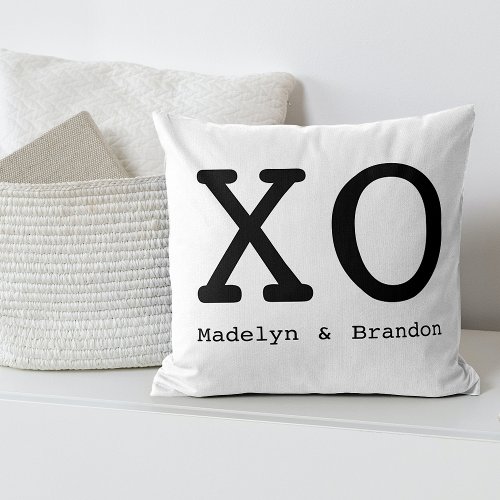 Custom Cute XO Hugs And Kisses Art Throw Pillow