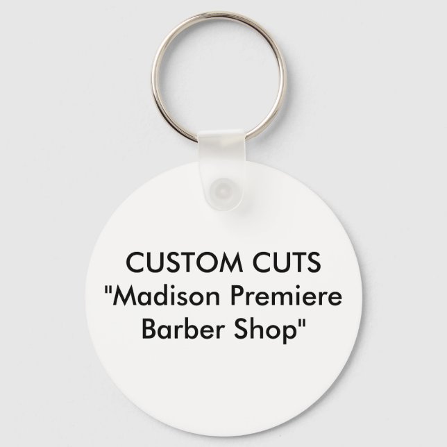 CUSTOM CUTS"Madison Premiere Barber Shop" Keychain (Front)