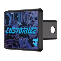 Custom Cyber Blue PCB Circuit Board Tech Art