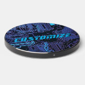 Custom Cyber Blue PCB Circuit Board Tech Art Wireless Charger (Front 2)