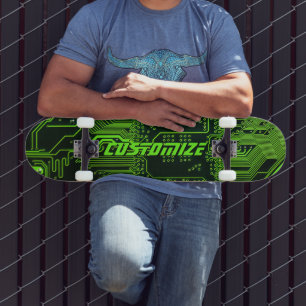 Custom Cyber Green PCB Circuit Board Tech Art