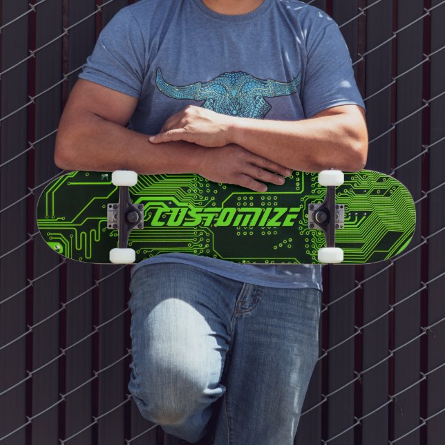 Custom Cyber Green PCB Circuit Board Tech Art (Outdoor 3)