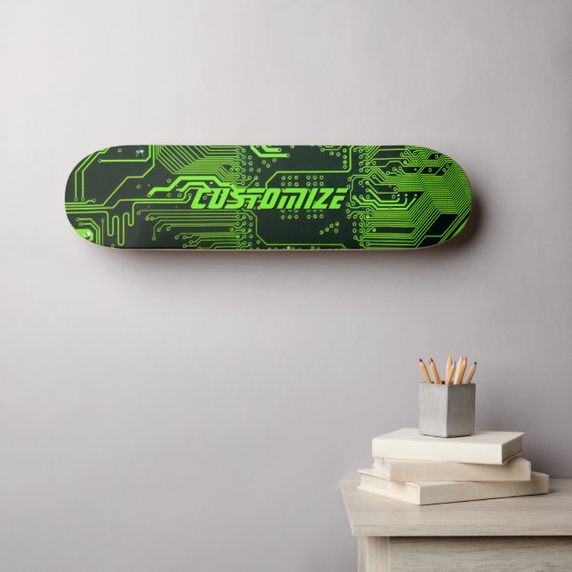 Custom Cyber Green PCB Circuit Board Tech Art (Wall Art (Horz))
