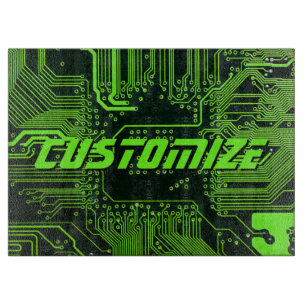 Custom Cyber Green PCB Circuit Board Tech Art