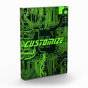 Custom Cyber Green PCB Circuit Board Tech Art Acrylic Award