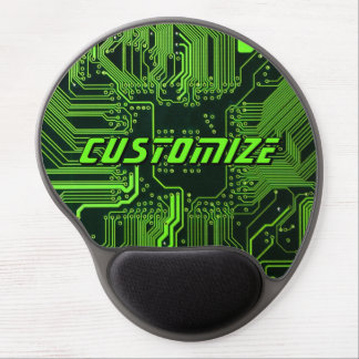 Custom Cyber Green PCB Circuit Board Tech Art Gel Mouse Pad