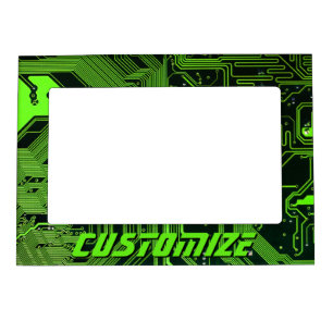 Custom Cyber Green PCB Circuit Board Tech Art Magnetic Frame