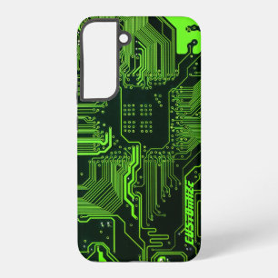 Custom Cyber Green PCB Circuit Board Tech Art Samsung Galaxy S22+ Case