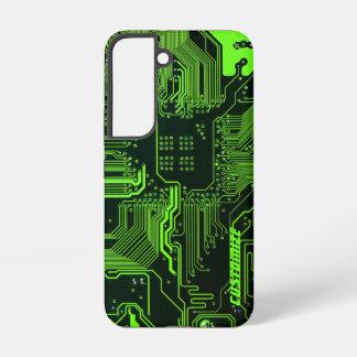 Custom Cyber Green PCB Circuit Board Tech Art Samsung Galaxy S22 Case