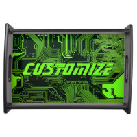 Custom Cyber Green PCB Circuit Board Tech Art
