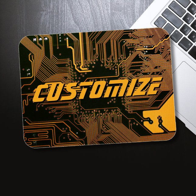 Custom Cyber Orange PCB Circuit Board Tech Art Magnet (Creator Uploaded)