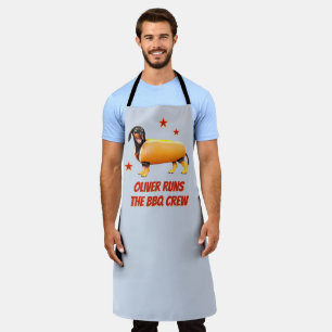 Custom Dachshund BBQ Crew Funny Wiener Dog Apron