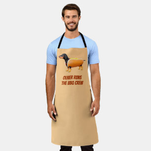 Custom Dachshund BBQ Crew Funny Wiener Dog Apron