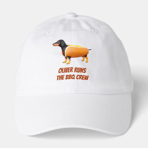 Custom Dachshund BBQ Crew Funny Wiener Dog Hat