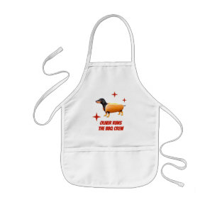 Custom Dachshund BBQ Crew Funny Wiener Dog Kids' Apron