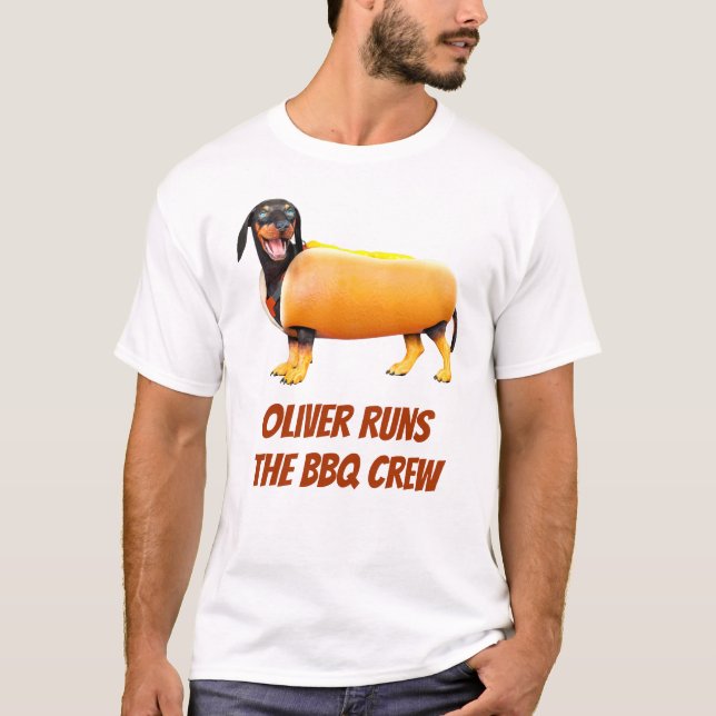 Personalized Adult Dachshund BBQ Crew Shirt for Grill Lovers