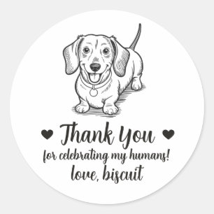 Custom Dachshund Dog Wedding Favor Stickers