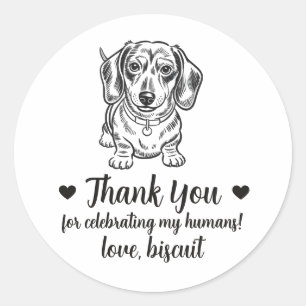 Custom Dachshund Dog Wedding Favor Stickers