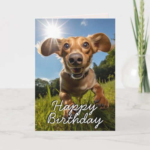Custom Dachshund Happy Birthday Card