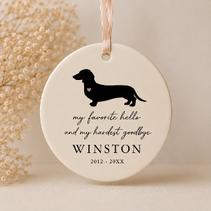 Custom Dachshund Memorial   Dog Loss Keepsake  Ceramic Ornament