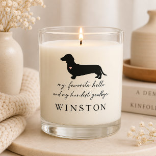 Custom Dachshund Memorial Modern Pet Loss Scented Candle