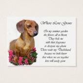 Custom Dachshund Profile Cards (Back)