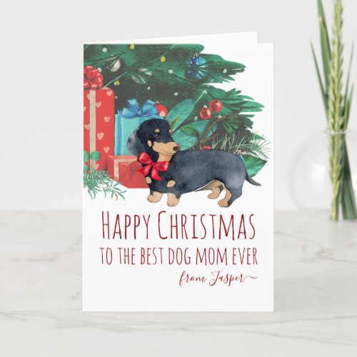 Custom Dachshund Puppy Christmas Holiday Card