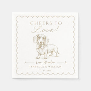 Custom Dachshund Wedding Personalized Wiener bow Napkins