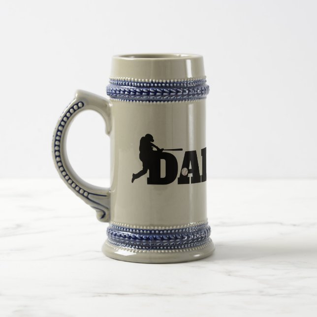 Custom Dad Baseball  Beer Stein (Left)