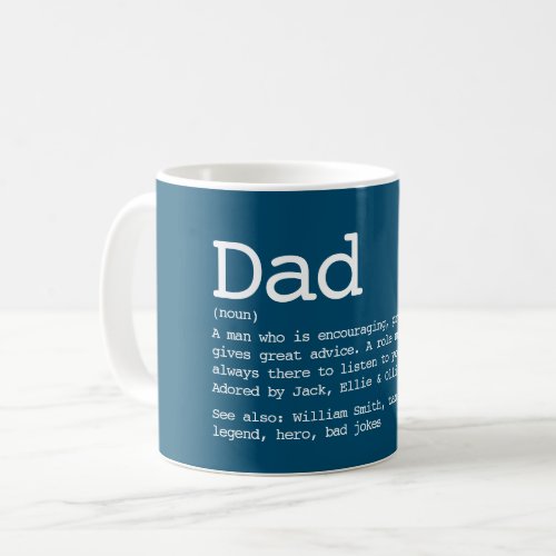 Custom Dad Definition Fathers Day Blue Coffee Mug