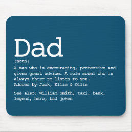 Custom Dad Definition Father&#39;s Day Blue Mouse Pad